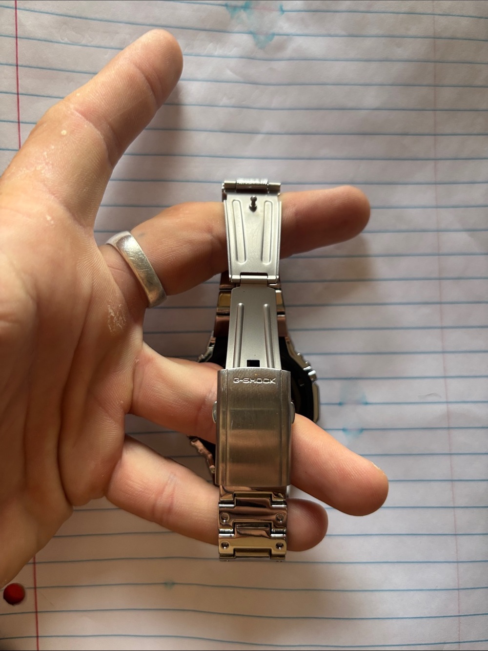 G-Shock Silver Case Neon Green Dial Sport Watch - Picture 4 of 5